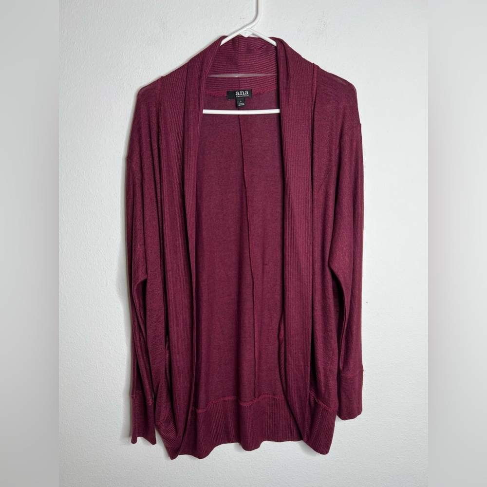 ANA A New Approach Women's Long Sleeve Open Front Cardigan Sweater Size L